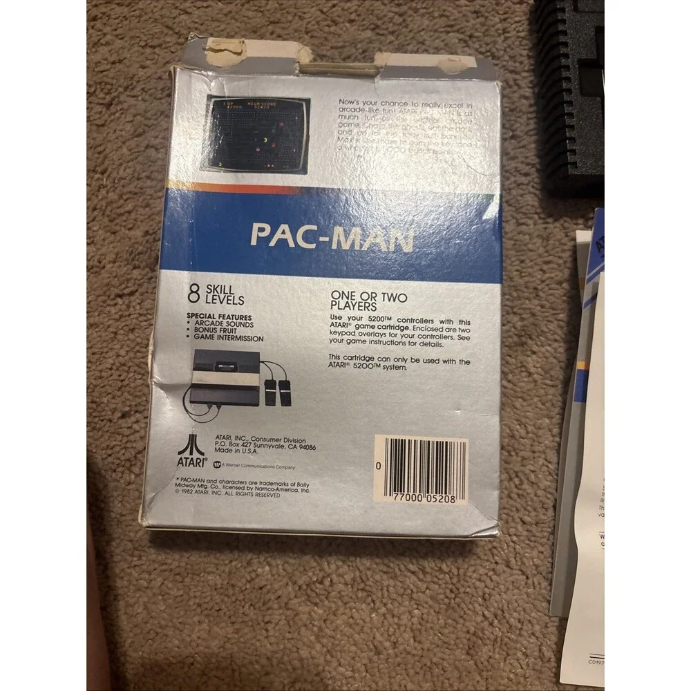 PAC-Man Atari 5200 Box Manual And Cartridge